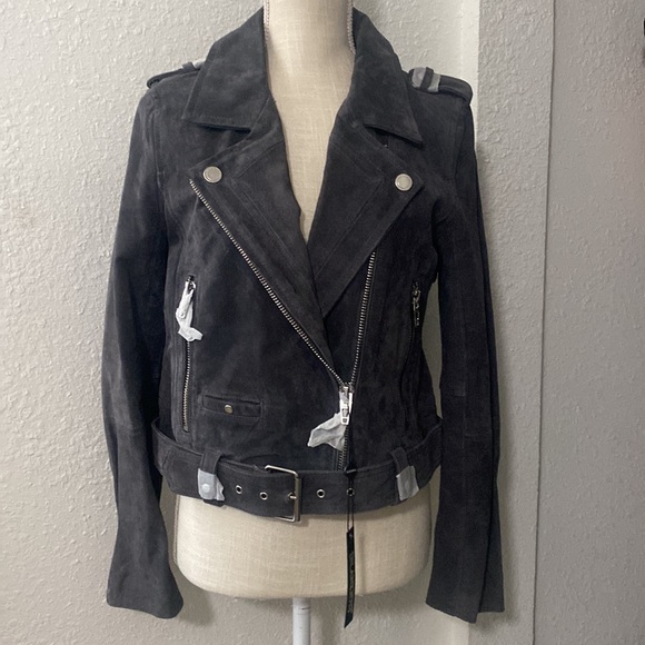 BLANKNYC Charcoal Morning Suede Moto Jacket - Picture 4 of 16